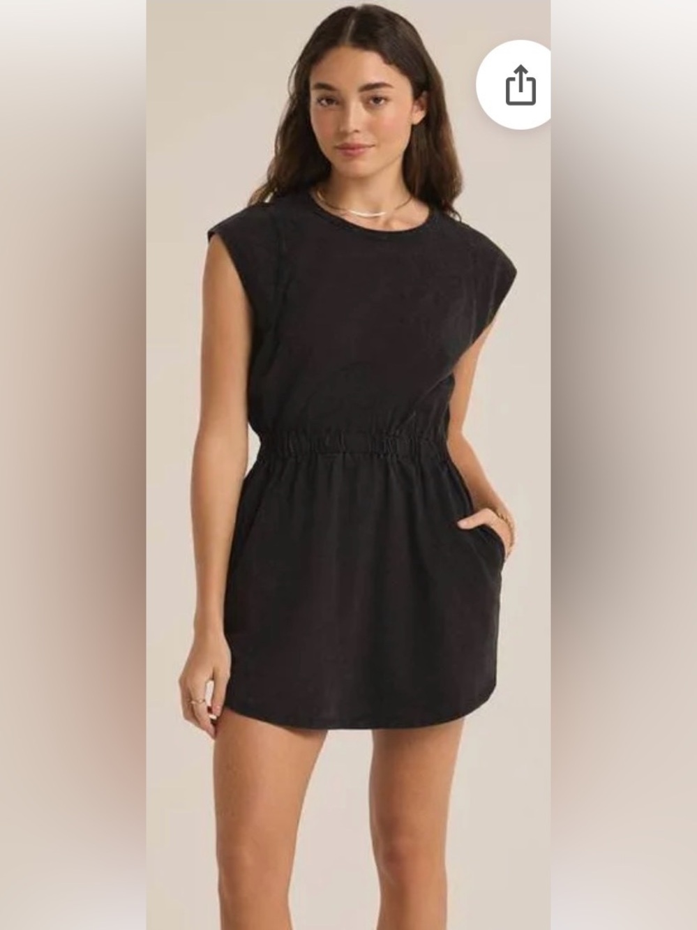 EUC Z Supply Black Sleeveless Elastic-Waist Mini Dress in Sz L